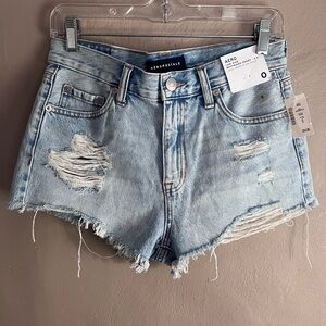 Aeropostale Blue Jean Shorts Distressed Raw Hem